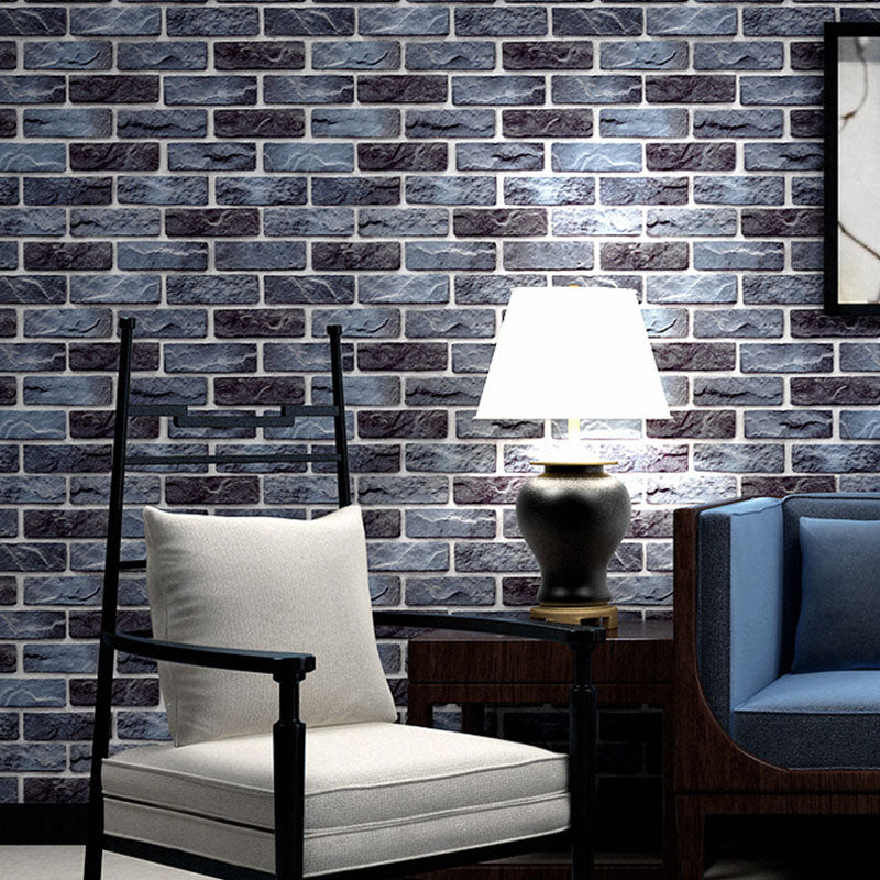 Brickwork Wallpaper Roll in Dark Color Non-Woven Fabric Wall Art for Home Decoration, 57.1 sq ft. Clearhalo 'Industrial wall decor' 'Industrial' 'Wallpaper' Wall Decor' 986639