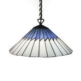 Stained Glass Blue Pendant Lamp Tapered 1 Bulb Mediterranean Hanging Light Kit for Dining Room Clearhalo 'Ceiling Lights' 'Close To Ceiling Lights' 'Industrial' 'Middle Century Pendants' 'Pendant Lights' 'Pendants' 'Tiffany close to ceiling' 'Tiffany Pendants' 'Tiffany' Lighting' 98663