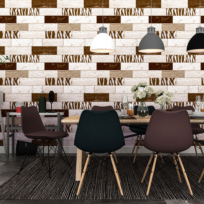 Minimalist Brick Look Wall Art Neutral Color Living Room Wallpaper Roll, 20.5-inch x 33-foot Yellow-Brown Clearhalo 'Wall Decor' 'Wallpaper' 986654