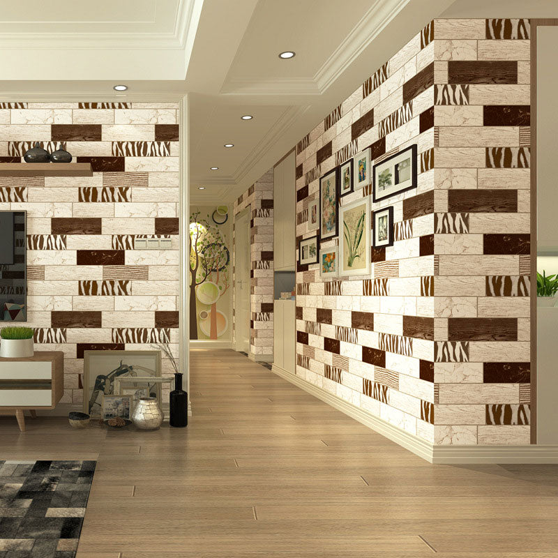 Minimalist Brick Look Wall Art Neutral Color Living Room Wallpaper Roll, 20.5-inch x 33-foot Clearhalo 'Wall Decor' 'Wallpaper' 986655