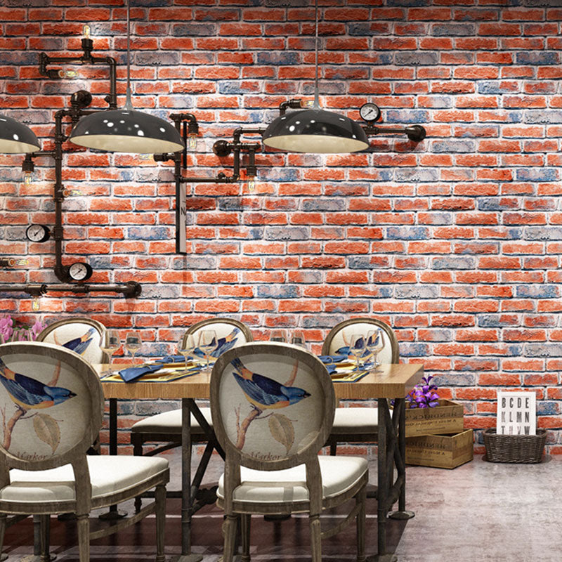 Light Color Brick Effect Wallpaper Stain-Resistant Vinyl Wall Covering for Coffee Shop Decor, Non-Pasted Clearhalo 'Industrial wall decor' 'Industrial' 'Wallpaper' Wall Decor' 986659