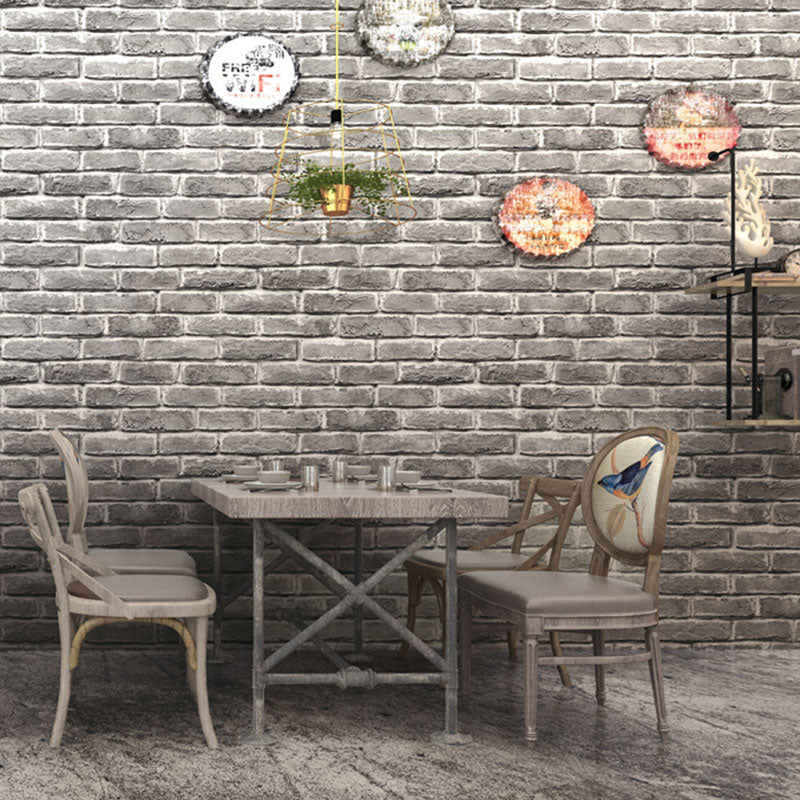 Light Color Brick Effect Wallpaper Stain-Resistant Vinyl Wall Covering for Coffee Shop Decor, Non-Pasted Clearhalo 'Industrial wall decor' 'Industrial' 'Wallpaper' Wall Decor' 986663