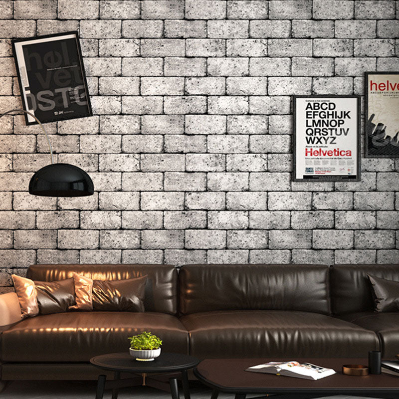 Faux Brick Wall Covering 99 Wall Art for Bar or Coffee Shop, 20.5"W x 33'L, Non-Pasted Dark Gray Clearhalo 'Industrial wall decor' 'Industrial' 'Wallpaper' Wall Decor' 986666