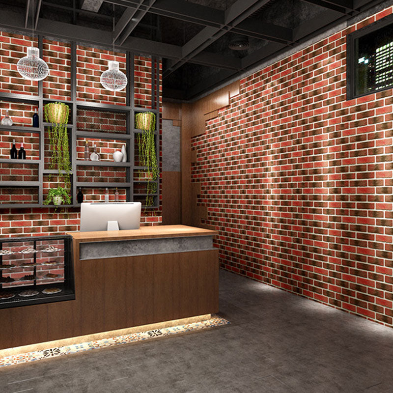 Brick Effect Wall Decor in Natural Color, Industrial Non-Pasted Wallpaper Roll for Coffee Shop Clearhalo 'Industrial wall decor' 'Industrial' 'Wallpaper' Wall Decor' 986680