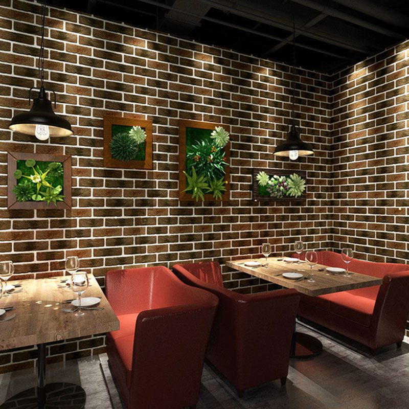 Brick Effect Wall Decor in Natural Color, Industrial Non-Pasted Wallpaper Roll for Coffee Shop Clearhalo 'Industrial wall decor' 'Industrial' 'Wallpaper' Wall Decor' 986684