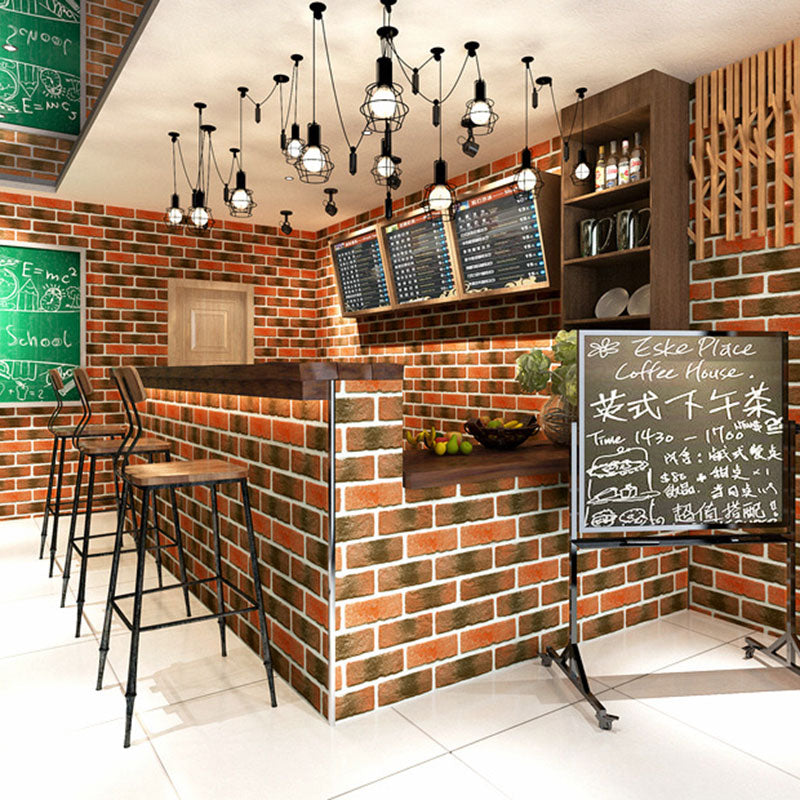 Brick Effect Wall Decor in Natural Color, Industrial Non-Pasted Wallpaper Roll for Coffee Shop Clearhalo 'Industrial wall decor' 'Industrial' 'Wallpaper' Wall Decor' 986692