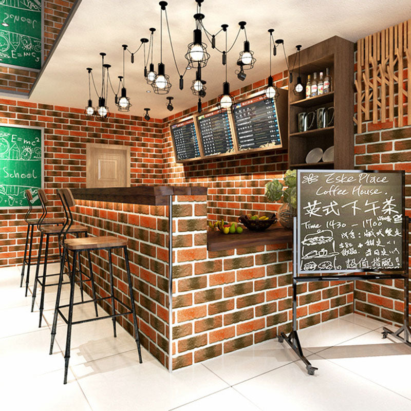 Brick Effect Wall Decor in Natural Color, Industrial Non-Pasted Wallpaper Roll for Coffee Shop Clearhalo 'Industrial wall decor' 'Industrial' 'Wallpaper' Wall Decor' 986692