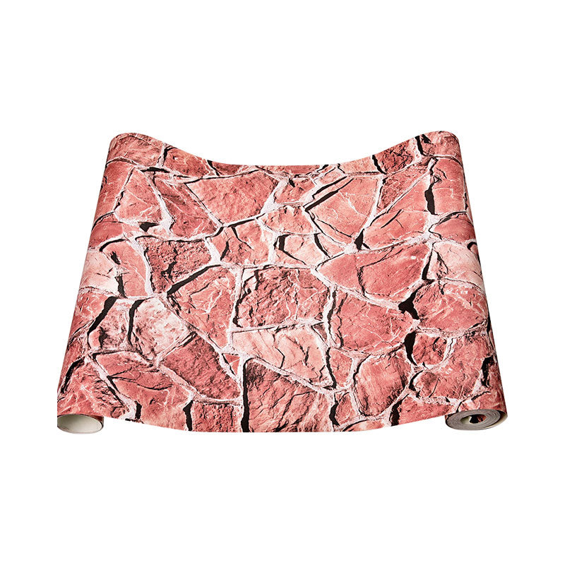 Industrial Wallpaper Roll Neutral Color Stacked Stone Wall Art, Non-Pasted, 20.5-inch x 33-foot Clearhalo 'Industrial wall decor' 'Industrial' 'Wallpaper' Wall Decor' 986732