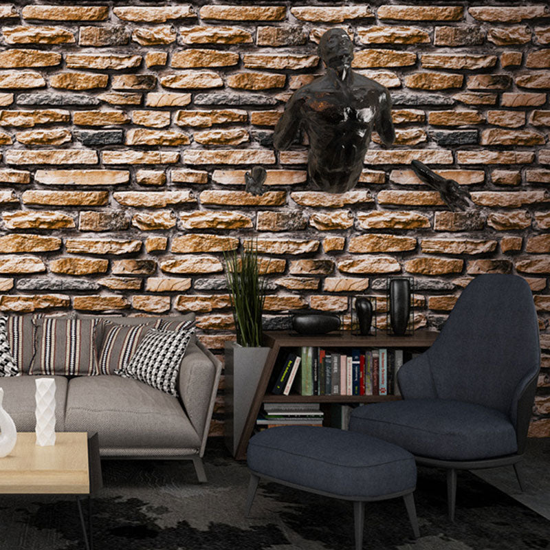 Stone Look Wallpaper Roll for Bar or Coffee Shop Non-Pasted Wall Art, 33'L x 20.5"W Clearhalo 'Industrial wall decor' 'Industrial' 'Wallpaper' Wall Decor' 986766