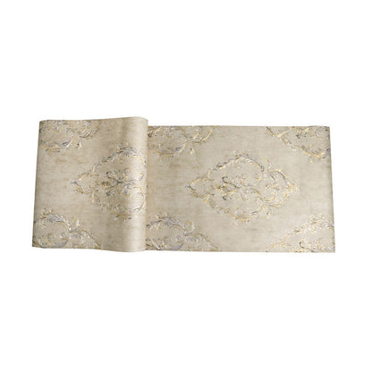 European Damask Design Wall Art for Accent Wall, 57.1 sq ft. Wallpaper Roll in Neutral Color Khaki Clearhalo 'Wall Decor' 'Wallpaper' 986820