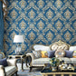 Damask Design Wallpaper Roll in Natural Color, Classic Wall Covering for Bedroom Decoration Dark Blue Clearhalo 'Wall Decor' 'Wallpaper' 986828