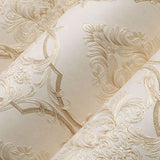 European Wallpaper Roll Soft Color Embossed Blossoms Wall Art, 33' x 20.5", Non-Pasted