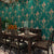 Blossoming Flowers Wall Art Non-Pasted Wallpaper Roll for Dining Room Decor, 20.5" by 33' Peacock Green Clearhalo 'Vintage wall decor' 'Vintage' 'Wallpaper' Wall Decor' 986974
