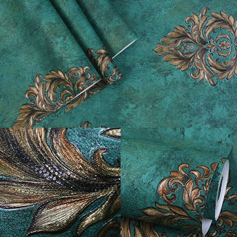 Vintage Wallpaper Roll in Natural Color Damask Design Wall Covering, 33 ft. x 20.5 in Clearhalo 'Wall Decor' 'Wallpaper' 987032