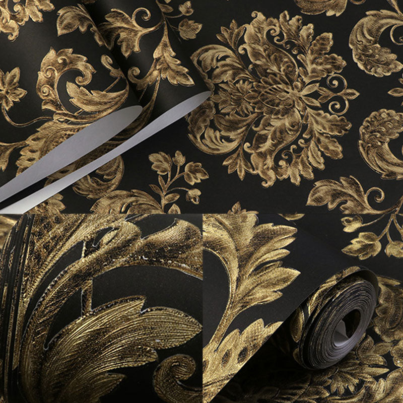 Embossed Damask Design Wall Art Bedroom Decorative European Wallpaper Roll, 20.5"W x 33'L Clearhalo 'Wall Decor' 'Wallpaper' 987063