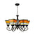 Stained Glass Craftsman Chandelier Living Room Multi-Head Traditional Tiffany Hanging Light in Orange Orange Clearhalo 'Ceiling Lights' 'Chandeliers' 'Close To Ceiling Lights' 'Industrial' 'Middle Century Chandeliers' 'Tiffany Chandeliers' 'Tiffany close to ceiling' 'Tiffany' Lighting' 98753