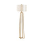 White Fabric Drum Shade Floor Light Modernist 1-Head Quadruped Floor Standing Lamp in Gold Clearhalo 'Floor Lamps' 'Lamps' Lighting' 987733