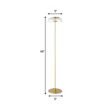 Simplicity Single Standing Floor Light with Clear Glass Shade Gold Finish Bowl Stand Up Lamp Clearhalo 'Floor Lamps' 'Lamps' Lighting' 987766