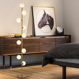 Modernism Modo Shade Floor Light White Glass 9-Head Living Room Reading Floor Lamp in Gold Clearhalo 'Floor Lamps' 'Lamps' Lighting' 987780