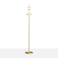 Gold Finish Hourglass Shape Floor Light Modernist Opal Ribbed Glass LED Floor Standing Lamp Clearhalo 'Floor Lamps' 'Lamps' Lighting' 987788
