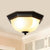 Milk Ribbed Glass Black Ceiling Flush Faceted Dome 2-Head Classic Flush Mount Recessed Lighting - Black - Clearhalo - 'Ceiling Lights' - 'Close To Ceiling Lights' - 'Close to ceiling' - 'Flush mount' - Lighting' - 987819