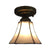 Corridor Bell Small Ceiling Mount Light Art Glass 1 Head Tiffany White Ceiling Lamp in Antique Bronze White Clearhalo 'Ceiling Lights' 'Chandeliers' 'Close To Ceiling Lights' 'Close to ceiling' 'Glass shade' 'Glass' 'Semi-flushmount' 'Tiffany close to ceiling' 'Tiffany' Lighting' 98795