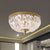 Post Modern Bowl-Shape Flush Lighting Beveled Crystal Strand 2 Bulbs Bedroom Ceiling Mounted Lamp in Brass - Brass - Clearhalo - 'Ceiling Lights' - 'Close To Ceiling Lights' - 'Close to ceiling' - 'Flush mount' - Lighting' - 987978