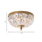 Post Modern Bowl-Shape Flush Lighting Beveled Crystal Strand 2 Bulbs Bedroom Ceiling Mounted Lamp in Brass Clearhalo 'Ceiling Lights' 'Close To Ceiling Lights' 'Close to ceiling' 'Flush mount' Lighting' 987981