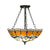 Yellow Bowl Inverted Ceiling Light Tiffany Victorian Stained Glass Semi Flushmount Light for Bookstore Yellow Clearhalo 'Ceiling Lights' 'Close To Ceiling Lights' 'Close to ceiling' 'Glass shade' 'Glass' 'Semi-flushmount' 'Tiffany close to ceiling' 'Tiffany' Lighting' 98799