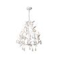 Leaf Hanging Chandelier Traditional 5-Bulb Dangling Crystal Bead Suspended Lighting Fixture in Grey/White Clearhalo 'Ceiling Lights' 'Chandeliers' Lighting' options 988310