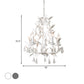 Leaf Hanging Chandelier Traditional 5-Bulb Dangling Crystal Bead Suspended Lighting Fixture in Grey/White Clearhalo 'Ceiling Lights' 'Chandeliers' Lighting' options 988312