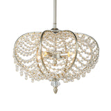 2-Light Ceiling Hang Fixture Post Modern Chain Crystal Bead Pendant Chandelier for Guest Room in Silver Clearhalo 'Ceiling Lights' 'Chandeliers' 'Modern Chandeliers' 'Modern' Lighting' 988322