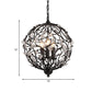 European Globe Hanging Chandelier 3-Head Beveled Glass Crystal Suspension Lamp in Black Clearhalo 'Ceiling Lights' 'Chandeliers' Lighting' options 988345