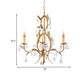 4 Lights Ceiling Pendant Light Contemporary Candlestick Crystal Drip Classic Chandelier Lighting Fixture in Gold Clearhalo 'Ceiling Lights' 'Chandeliers' Lighting' options 988349