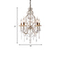Original Candlestick Suspended Lighting Fixture 5-Light Draping Crystal Ball Chandelier Light in Gold Clearhalo 'Ceiling Lights' 'Chandeliers' Lighting' options 988373