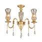 Vase Living Room Suspended Lighting Fixture Post Modern Prismatic Optical Crystal 3-Head Gold Pendant Chandelier Clearhalo 'Ceiling Lights' 'Chandeliers' 'Modern Chandeliers' 'Modern' Lighting' 988412