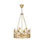 3 Heads Crown Ceiling Suspension Lamp Classic Gold Prismatic Optical Crystal Pendant Chandelier Clearhalo 'Ceiling Lights' 'Chandeliers' 'Modern Chandeliers' 'Modern' Lighting' 988456
