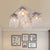 Modern Cubic Ceiling Mount Light Fixture 4-Light Clear Crystal Chain Flush Mount for Living Room - Clear - Clearhalo - 'Ceiling Lights' - 'Close To Ceiling Lights' - 'Close to ceiling' - 'Flush mount' - Lighting' - 988475