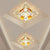 Flower Close to Ceiling Lamp Minimalist LED Tan Faceted Crystal Panel Flushmount Lighting
