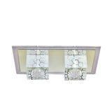 LED Faceted Clear Glass Ceiling Flush Nordic Cubic Living Room Flush-Mount Light Fixture - Clearhalo - 'Ceiling Lights' - 'Close To Ceiling Lights' - 'Close to ceiling' - 'Flush mount' - Lighting' - 988509