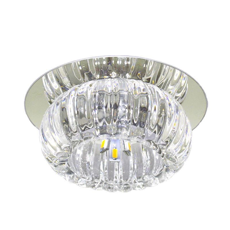 Bowl Balcony Flush Mount Spotlight Fashion Clear Prismatic Optical Crystal LED Close to Ceiling Lighting