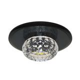 LED Flush Mount Ceiling Light Contemporary Bowl Faceted Clear Glass Lighting Fixture for Guest Room - Clearhalo - 'Ceiling Lights' - 'Close To Ceiling Lights' - 'Close to ceiling' - 'Flush mount' - Lighting' - 988517