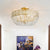4-Head Crystal Chain Semi Flush Mount Modernism Gold Bowl Guest Room Close to Ceiling Lamp Gold Clearhalo 'Ceiling Lights' 'Close To Ceiling Lights' 'Close to ceiling' 'Semi-flushmount' Lighting' 988535