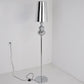 Calabash Shape Floor Reading Lamp Contemporary Metal 1 Head Black/White/Chrome Standing Light with Fabric Conical Shade Clearhalo 'Floor Lamps' 'Lamps' Lighting' 988584