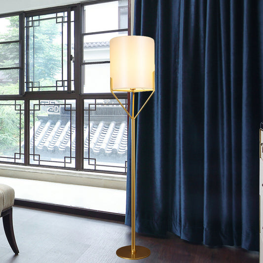 Ellipse Floor Reading Lamp Minimalist Metal Single Head Living Room Tripod Standing Light in White Clearhalo 'Floor Lamps' 'Lamps' Lighting' 988617
