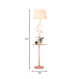 Metallic Cone Deer Decoration Floor Light with Shelf Macaron 1 Bulb Pink Standing Lamp Clearhalo 'Floor Lamps' 'Lamps' Lighting' 988655