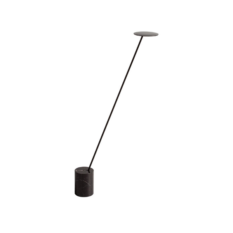 Circle Floor Reading Lamp Contemporary Metallic White/Black LED Stand Up Light with Column Base Clearhalo 'Floor Lamps' 'Lamps' Lighting' 988687