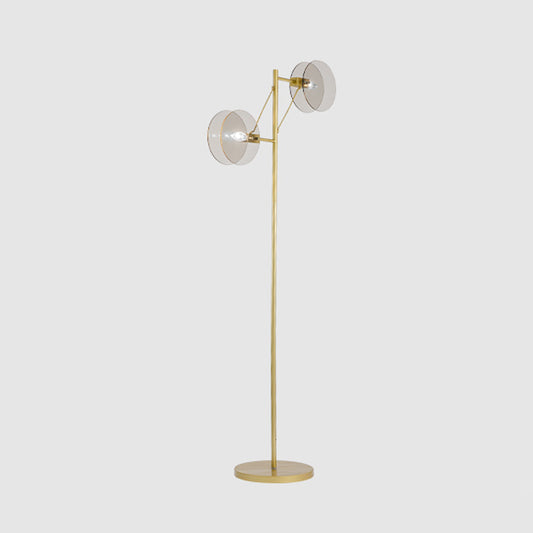Circle Floor Reading Lamp Modernist Clear Glass LED Gold Stand Up Light for Living Room Clearhalo 'Floor Lamps' 'Lamps' Lighting' 988738
