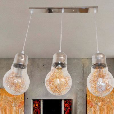 3 Lights Bulb Shaped Hanging Lamp with Linear Canopy Industrial Clear Glass Pendant Light Fixture Clearhalo 'Art Deco Pendants' 'Cast Iron' 'Ceiling Lights' 'Ceramic' 'Crystal' 'Industrial Pendants' 'Industrial' 'Metal' 'Middle Century Pendants' 'Pendant Lights' 'Pendants' 'Tiffany' Lighting' 98962