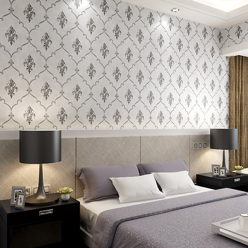 20.5"W x 33'L Scandinavian Simple Damasque Non-Pasted Wallpaper in Natural Color Clearhalo 'Vintage wall decor' 'Vintage' 'Wallpaper' Wall Decor' 990296